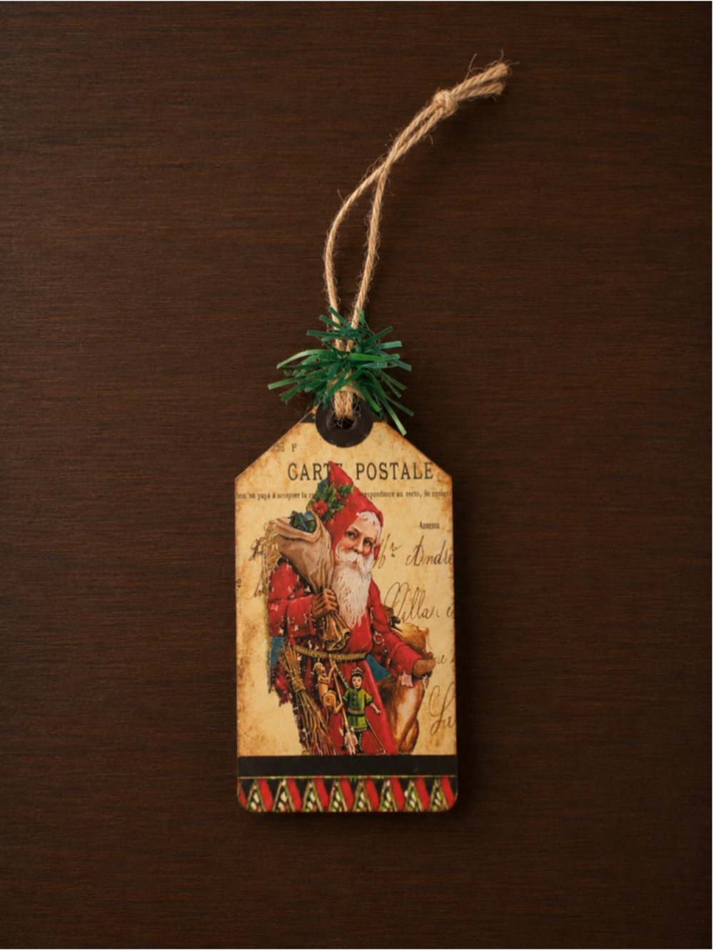 Unisex Unbranded Vintage Santa Christmas Ornament One Size Red Beige